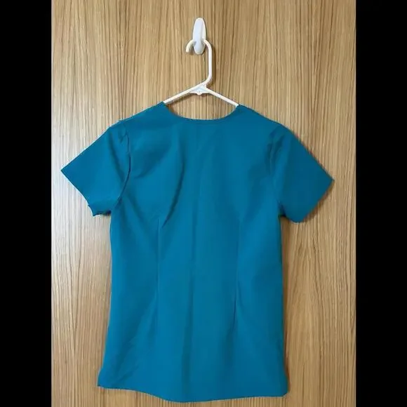Mandala One Pocket Scrub Top Teal Blue - Size XXS - Picture 3 of 3